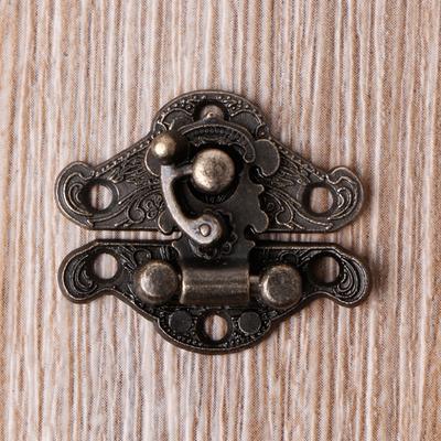 Vintage Zinklegierung Riegel Hasp Pad Brustverriegelungsplatte für Holz Schmuckschatulle Schrank