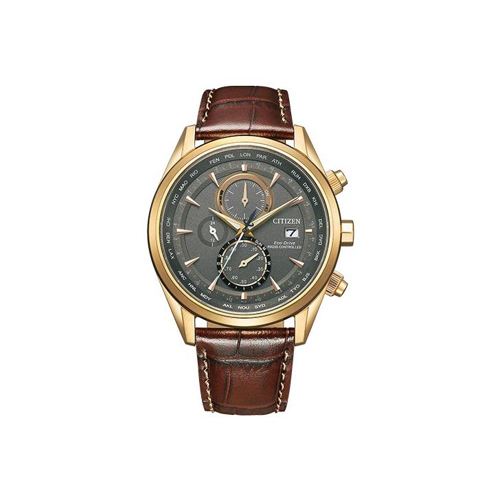 

CITIZEN Ecology Drive Collection Light Powered Quartz Movement Cow Leather Strap Watch Unisex AT8263-10H Gray Regular Watch Box