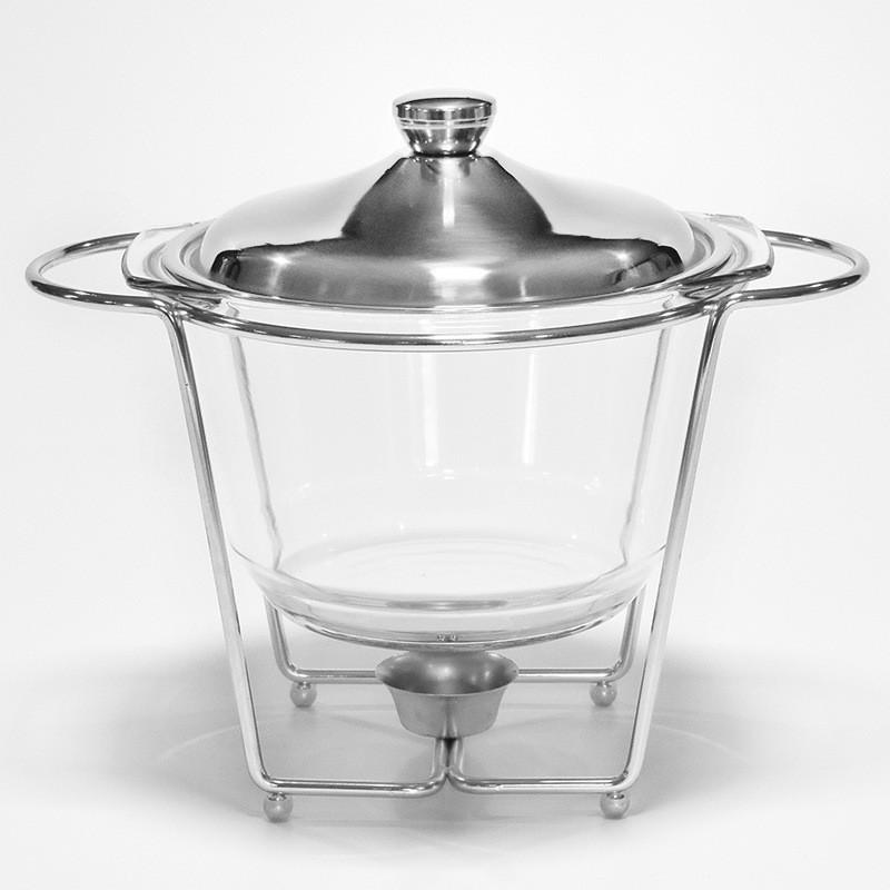 Deep Glass Buffet Stove 4.0L Large Capacity Food Heating Container Restaurant Small Hot Pot Alcohol Stove