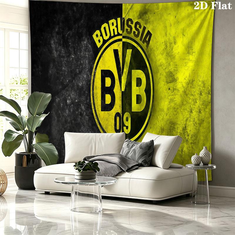 Arazzo da parete Borussia Dortmund, coperta in tessuto stampato estetica, adatta per camera da letto, soggiorno e decorazione domestica.