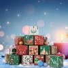 24pcs Christmas Advent Calendar Candy Box Santa Countdown Paper Gift Box 1-24 Number Christmas Gift Packaging Box Decor