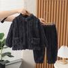 Dětské pyžamo Dívčí Coral Fleece Zahuštěný Chlapecký Facecloth Podzimní a Zimní Dětské Dívčí Domácí oblečení Zimní oblek