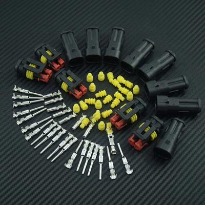 Way AMP Super Seal Waterproof Electrical Wire Connector Plug for Car Waterproof Connector 5sets Kit 2 Pin 2 Pins