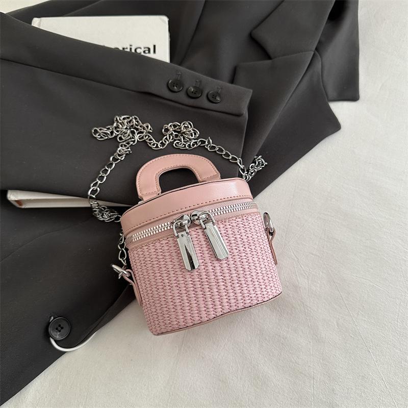 

Сумка женская весна 2025 новая модная сумка через плечо мини простая сумка через плечо повседневная сумка-ведро розовый