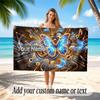 Butterfly Theme Beach Towel Personalized Custom Name & Text Soft Quick Dry Beach Towel for Swimming Travel