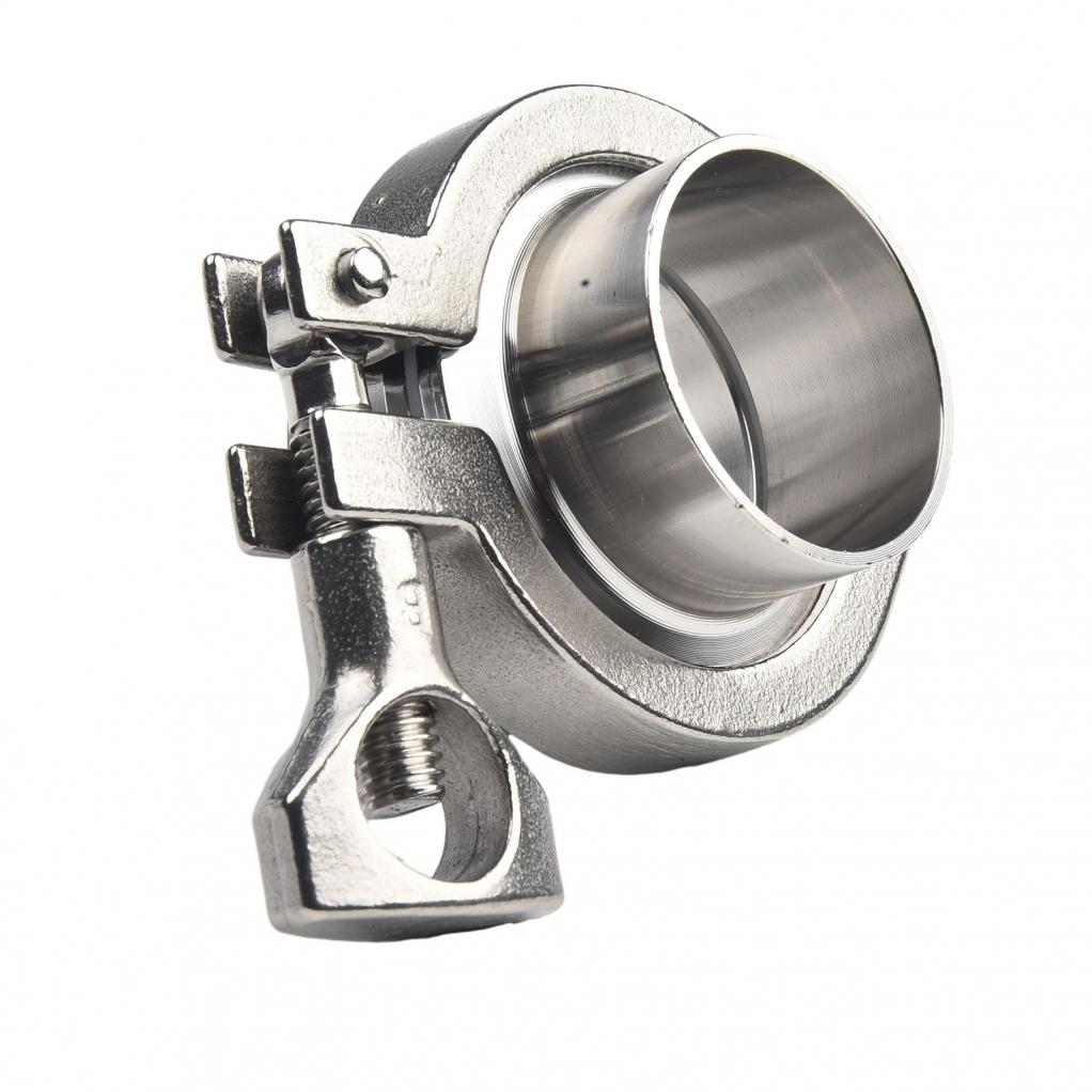 OD 3/4 - 4 In 19mm - 102mm Sanitary Weld Ferrule + Tri Clamp + PTFE Gasket SS304