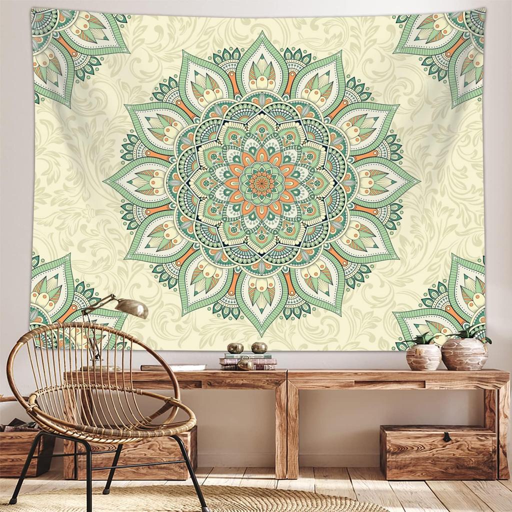 VIKAMA Bohemian Mandala Tapestry Artistic Wall Hanging Aesthetic for Girls Bedrooms Dormitory Living Room Office Wall Hanging