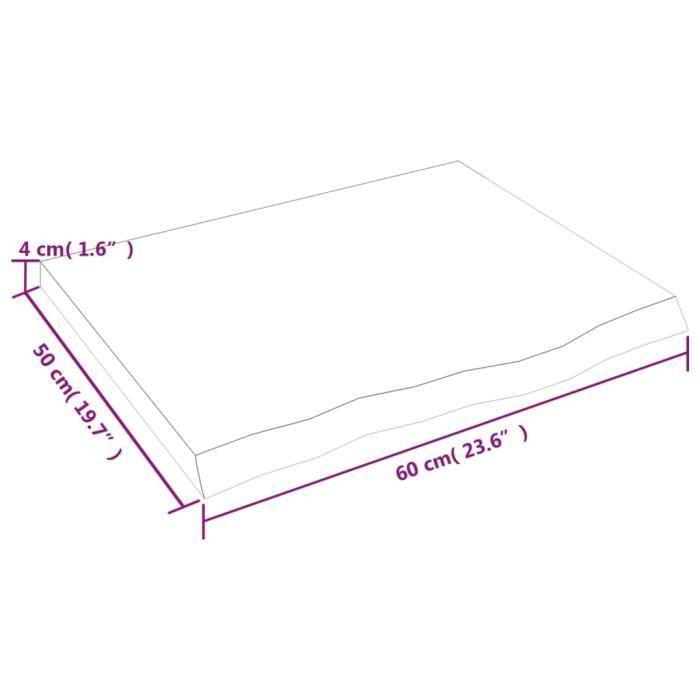 VidaXL Wall Shelf 60x50x4 Cm Solid Untreated Oak Wood 363531