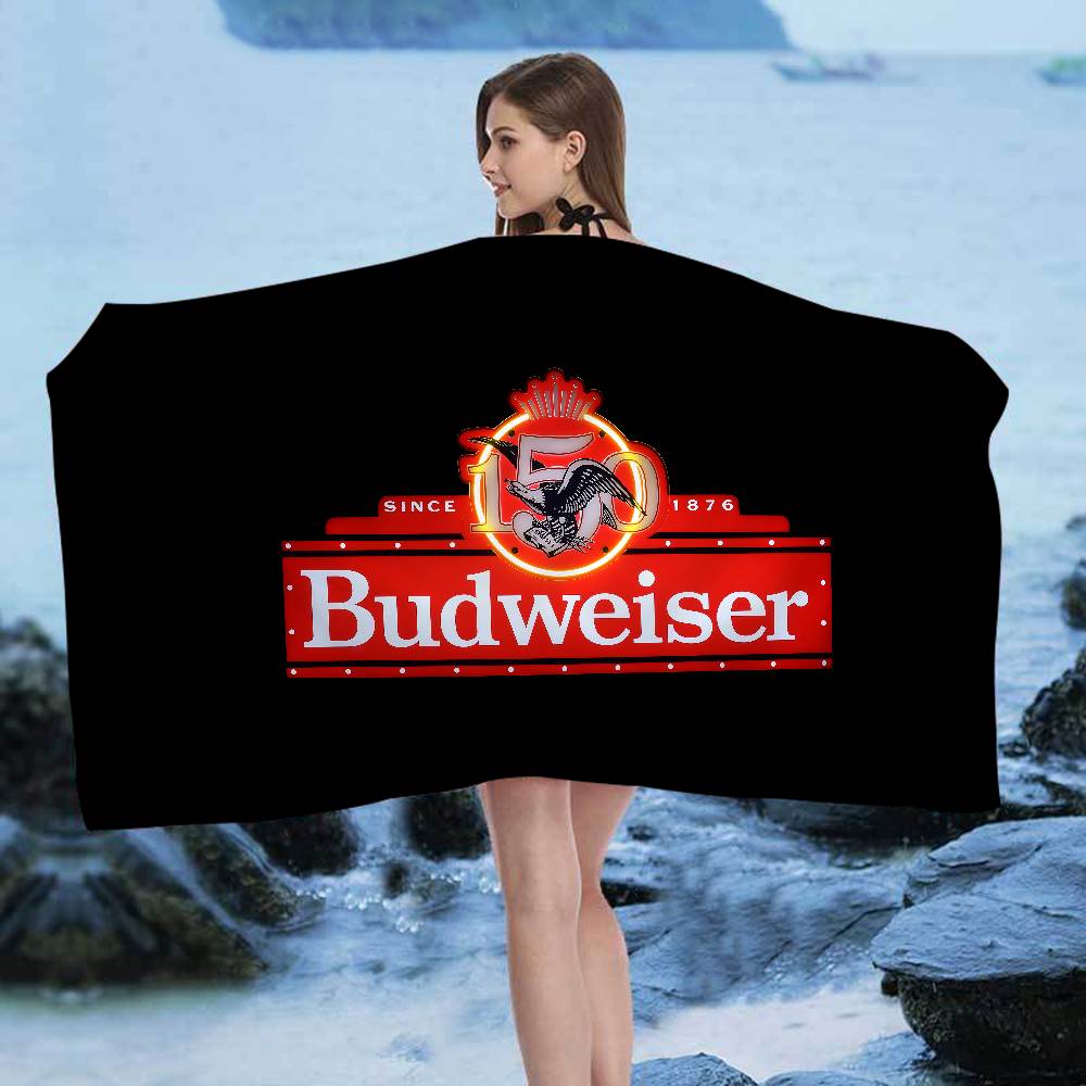 

King Of Beer B-Budweiser Beach Towel Colorful Bath Towels For Girl Microfiber Quick Dry Sand Free Beach Yoga Spa Gym Pool W30*H60(CM)