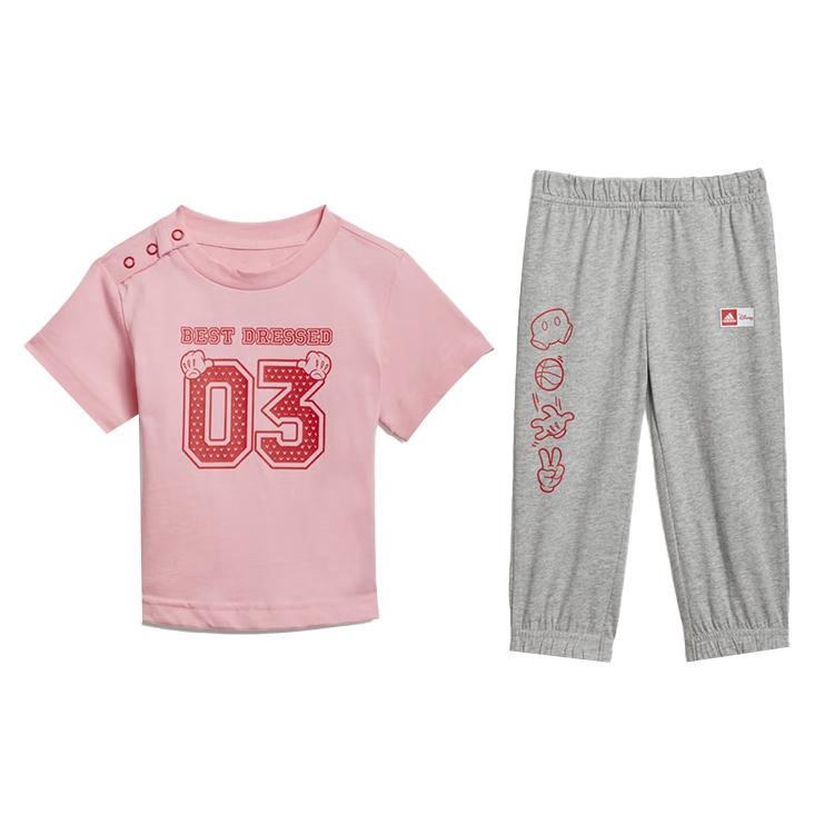 

Adidas x Disney Casual Sportswear Light Pink/Bright Red/Medium Heather Gray Infant And Toddler GN4930 92