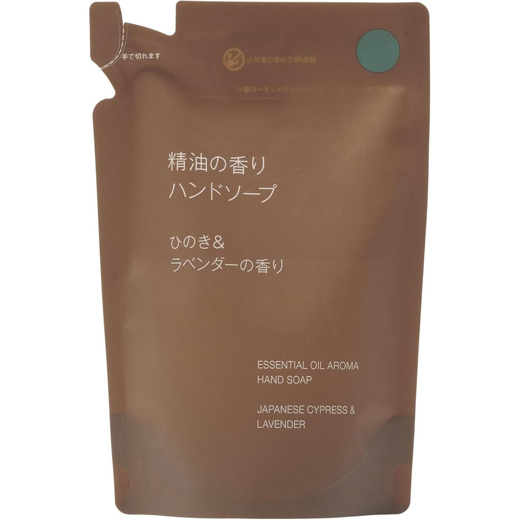 MUJI Essential Oil Scented Hand Hinoki Lavender Scent 180mL OAR65A4A Soap, & (Refill)