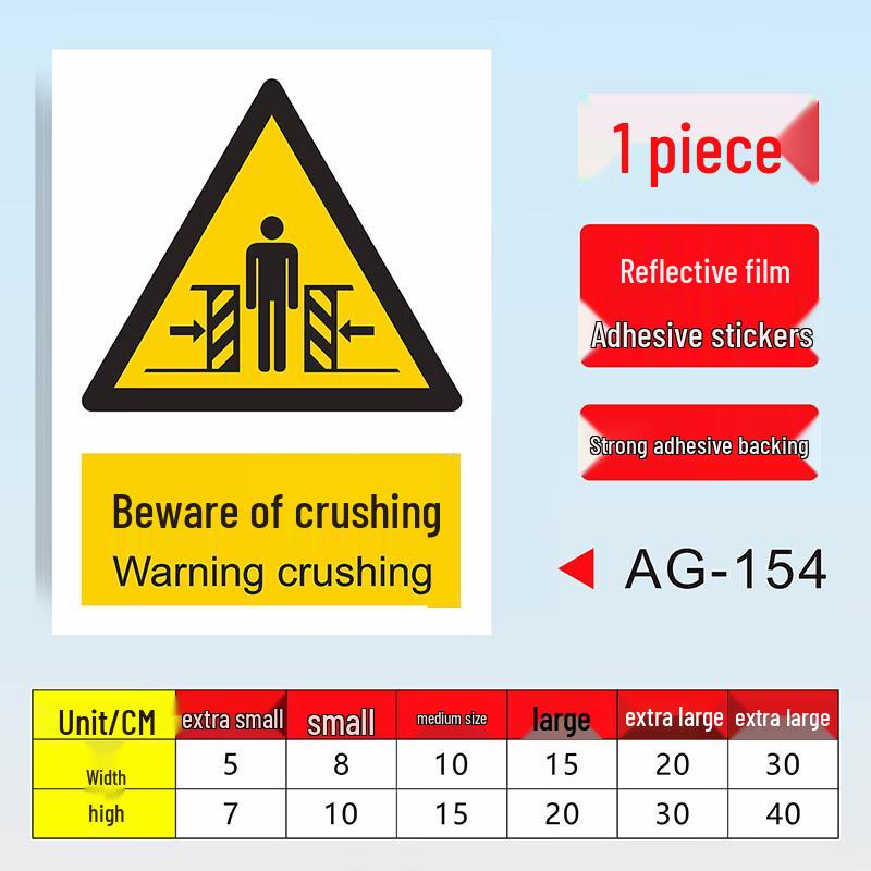 YUELIGPIN Caution Squeeze Hazard Warning Sticker