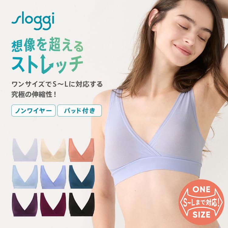 Sloggi GO Allround Bralette 10202975 BH mit Polsterung Elastisch Bequeme Passform Viskosemischung Material Ohne Haken Nacht-BH M001 sloggi GO Allround
