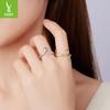 Textured Snake Open Ring For Men And Women, Cold Wind S925 Sterling Silver Lucky Ring