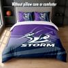 Melbourne Storm Design Bed Bedding Set 1 Duvet Cover + 2 Pillowcases Soft Breathable Household Bed Linens