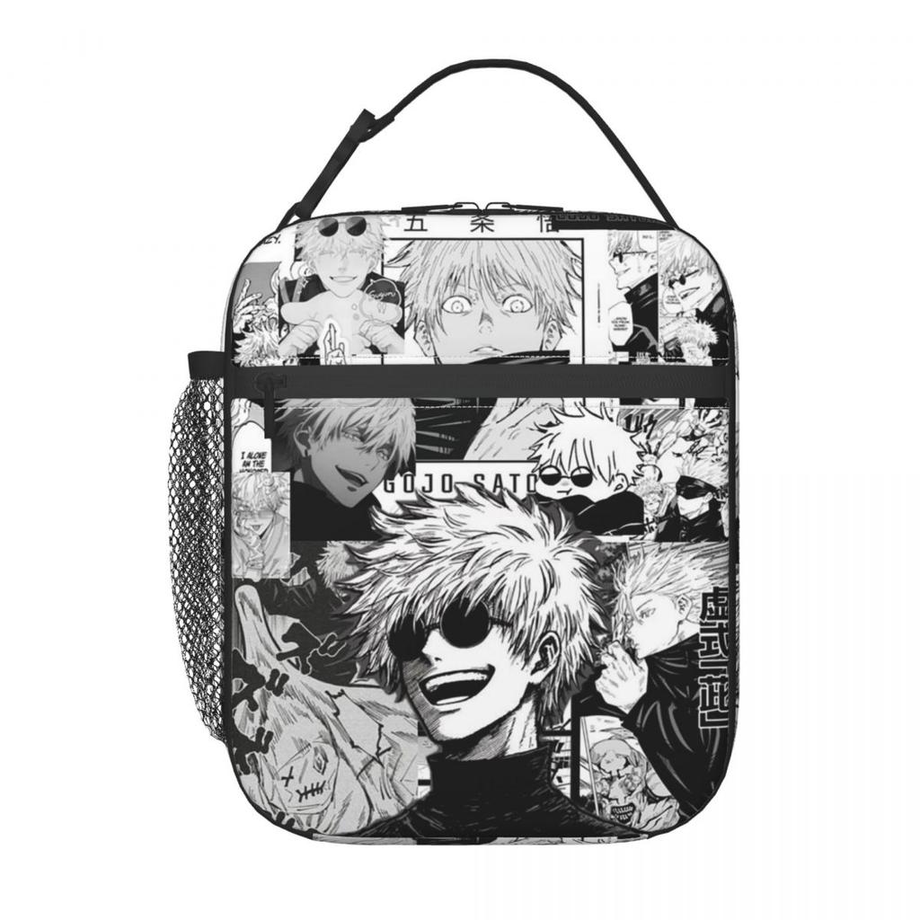 Satoru Gojo Anime Japanischer Manga Isolierte Lunchtasche für Kinder Schul-Kühltasche Thermische Lebensmittelbox Tragbare Lunchboxen Behälter