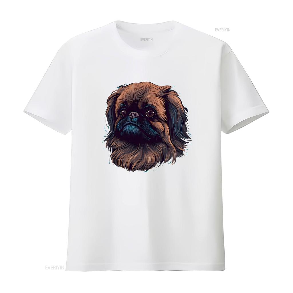 Pekingese T Shirt Lion Dog Mom Dad Owner  Vintage Washed Streetwear Comfortable Breathable Slightly Homme Stylish