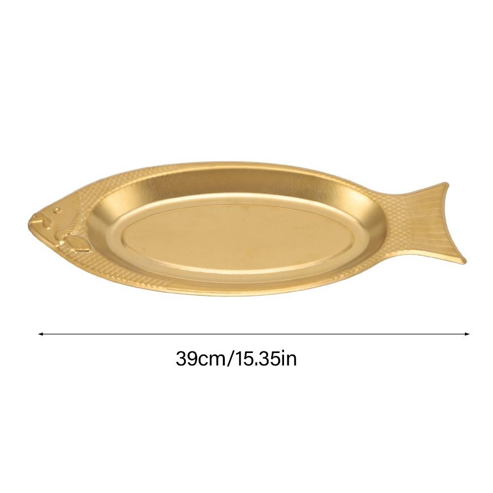 

Thick Fish Serving Platter Stainless Steel Appetizer Tray Fish Shaped Plate Birthday Party S золотой