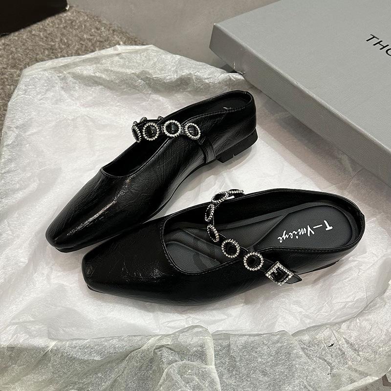 French inner heightening bag head half slippers women's summer outer wear 2025 new one-pedal with skirt single shoes cool slippers