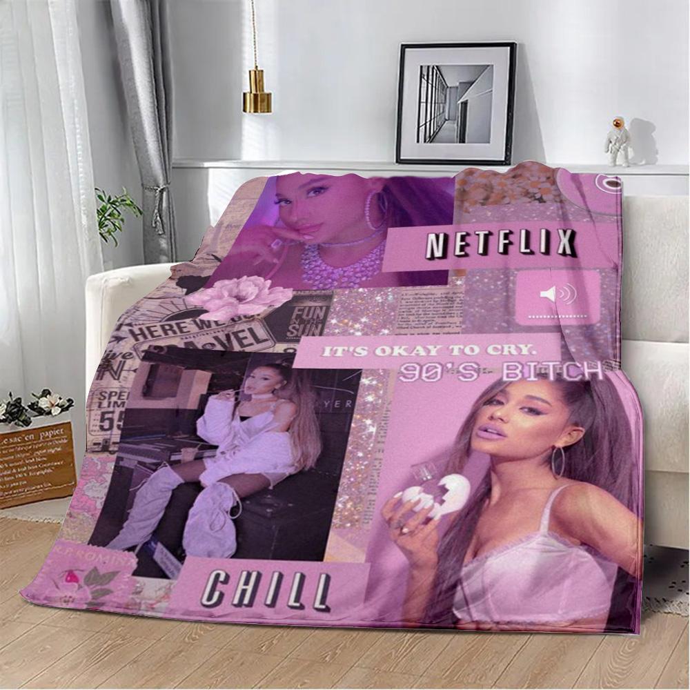 Printed Blanket Picnic Blankets Singer A-Ariana Grande Warm Blanket Soft and Comfortable Blanket Home Travel Birthday Gift
