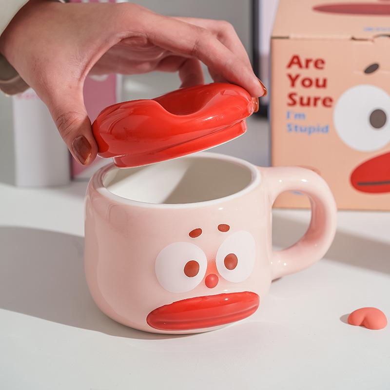 Big silly Internet celebrity style ceramic cup creative cup mug mug funny strange personality male ins