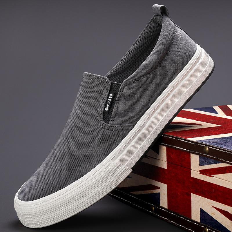 New Spring Men's Shoes Korean Style Versatile Trendy Men's Canvas Shoes Comfortable Low Top One-piece Pedal Shoes
