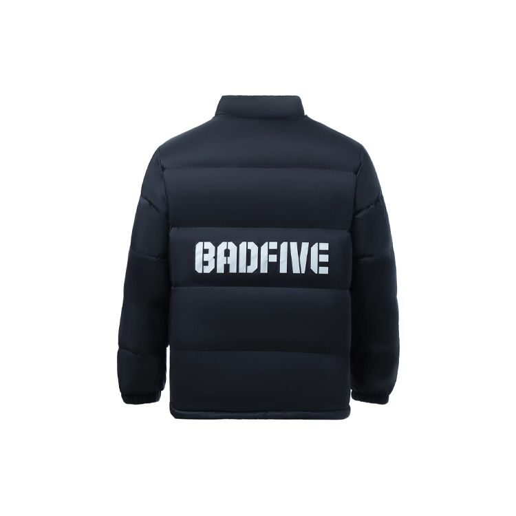 Li Ning Badfive Solid Color Zipper Stand Collar Long Sleeve Down Jacket Men outerwear Black AYMS261-1