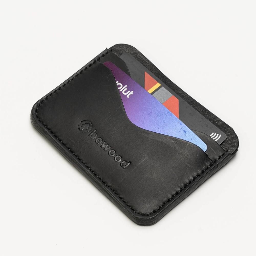 Bewood Business Leather Card Holder - Black