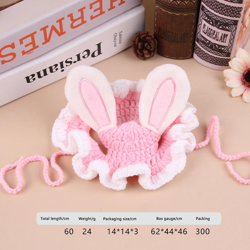Prinzessin Süßes Haustier Schal Strickmütze für Katze Hund Weiche Handgestrickte Mütze Cosplay Geburtstag Haustierkostüm Zarte Verstellbare Haustierlätzchen