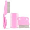 3‑Pcs Pet Flea Comb Set, Stainless‑Steel Fine‑Tooth Grooming Combs for Cats & Dogs, Fur Cleaning Debris Removal Tool
