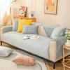 Copertura Ispessita per Tappetino da Divano Jacquard Foglie Nordiche Lounge Angolare a L Asciugamano per Divano Antiscivolo Protezione Copridivano per Casa Soggiorno