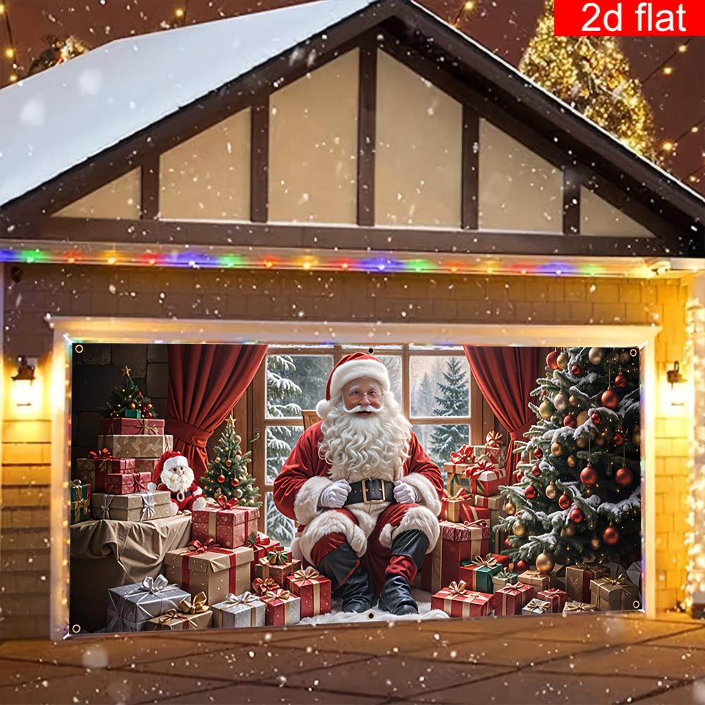 2D Flat Banner 1PC Multi-purpose Outdoor Holiday Decorations for Winter Santa Claus Christmas New Year and Carnival