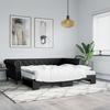 VidaXL Daybed with Pull-out Bed Black 90x200 Cm Faux Leather 3197723