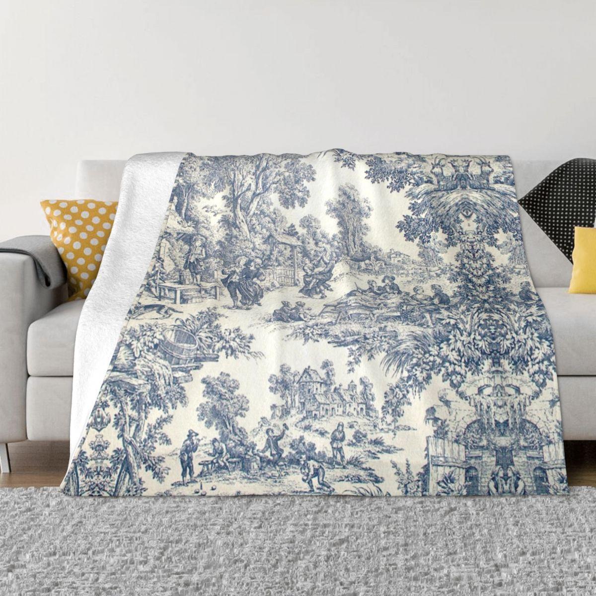 Melnbalta Toile De Jouy sega Mīksta