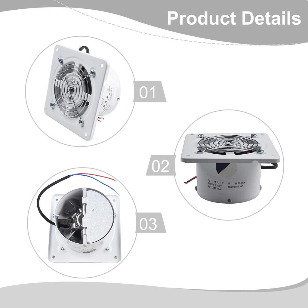 Powerful Ventilation 4 Inch Kitchen Exhaust Fan for Window and Wall Efficient Ventilation for Kitchens and Bathrooms
