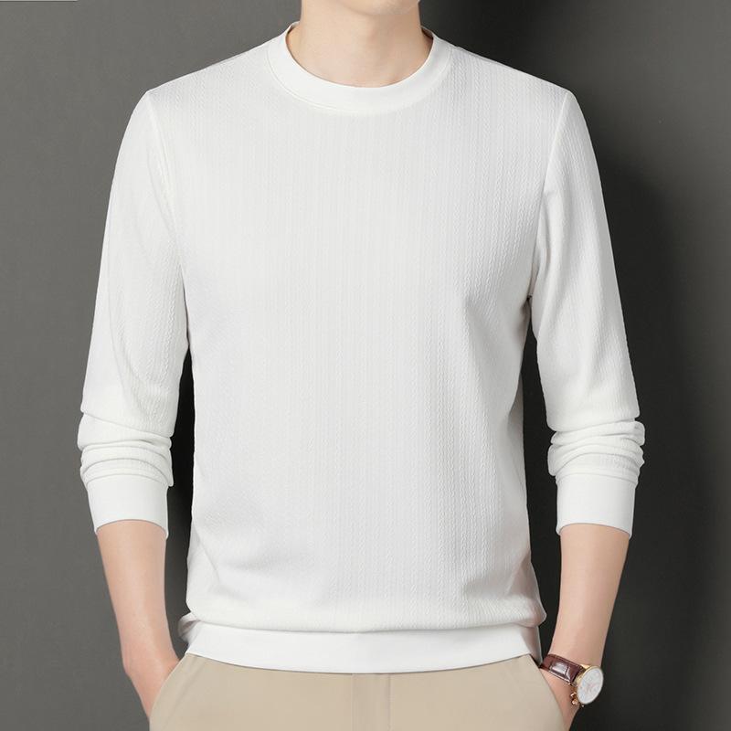 Autumn New Long-sleeved T-shirt Men's Round Neck Bottoming Shirt Solid Color Trendy Brand Korean Style Fashion Versatile Top