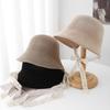 Japanese Minimalist Knit Bucket Hat For Women Wide Brim Sun Hat With Ribbon Beach Cap For Travel Outdoor City Casual Sunhat New