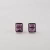 Natural Amethyst Gemstone 925 Sterling Silver Jewelry Handmade Pushback Earrings 0.4" For Women EE-179-2