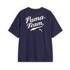 Fashionable Round Neck Short Sleeve T-Shirt Unisex Tops Navy-Blue 635374-06