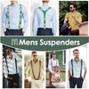 Unisex Y Back Suspenders 3 Clips Adjustable Elastic Braces