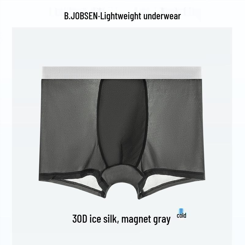 Men's Ice Silk Transparent Quick-Dry Boxer Briefs - Breathable, Thin, Plus Size for Summer