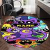 Custom Name Smiling Critters Printed Round Rug Carpet Chair Rug Area Rug Entryway Doormats,for Office Chair Living Room Bedroom Kitchen Room.