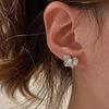 Inspiration design frosted diamonds inlaid pearl butterfly flower earings stud exquisite earrings for women party jewelry gifts