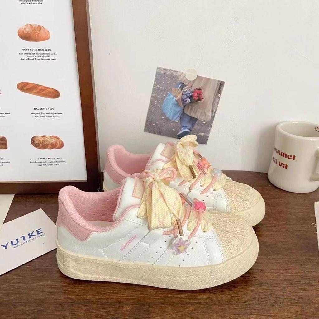 2025 Autumn New Guochao Original Niche Non-collision Shell Head White Shoes Women's Retro Hong Kong Style Chic Shoes Tide