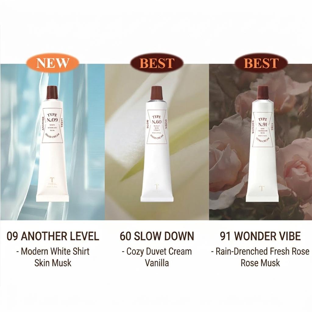 [TYPE No.] Official Perfume Hand Cream Set (40ml + FREE 10ml Mini Shield) - [K-BEAUTY] Long-Lasting Niche Scent & Deep Moisture