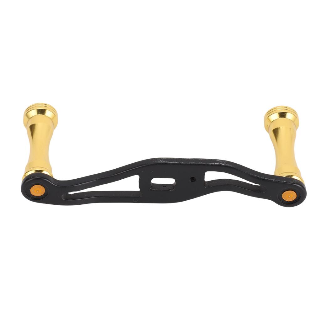 Fishing Reel Handle Replacement Part Aluminum Alloy Double Rocker Arm Metal Lure Accessories Black Gold 90mm