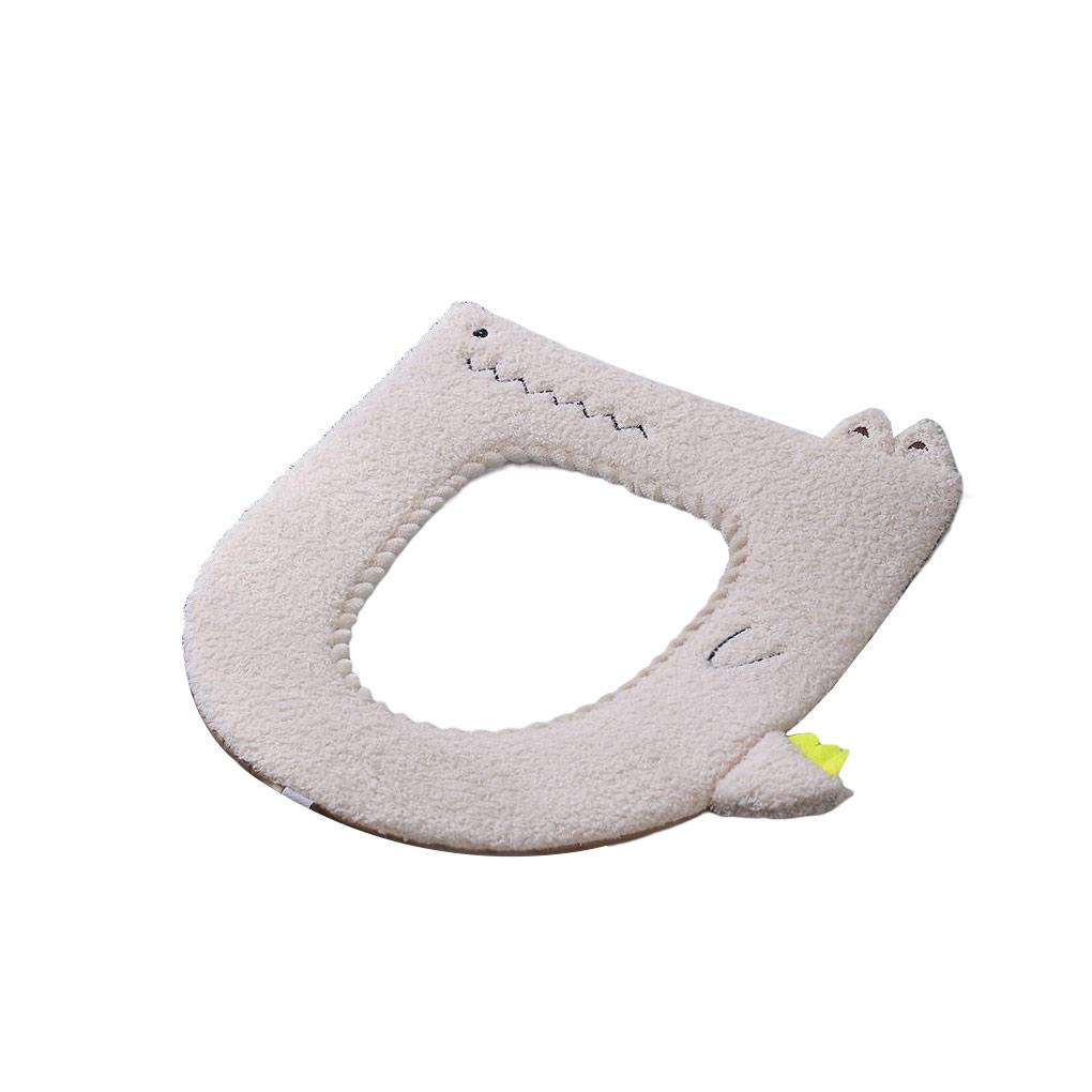 

Toilet Seat Compact Size Winter Warmer Self-adhesive Strap Lavatory Supplies білий
