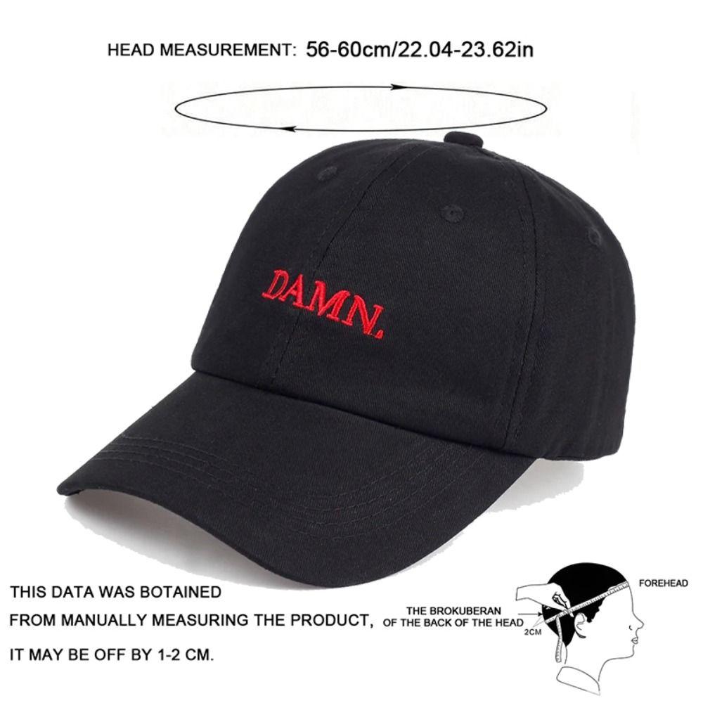 Letter Damn Embroidery Baseball Cap Stitched Adjustable Distressed Faded Cap Hip-Hop Rapper Washed Cotton Baseball Hats