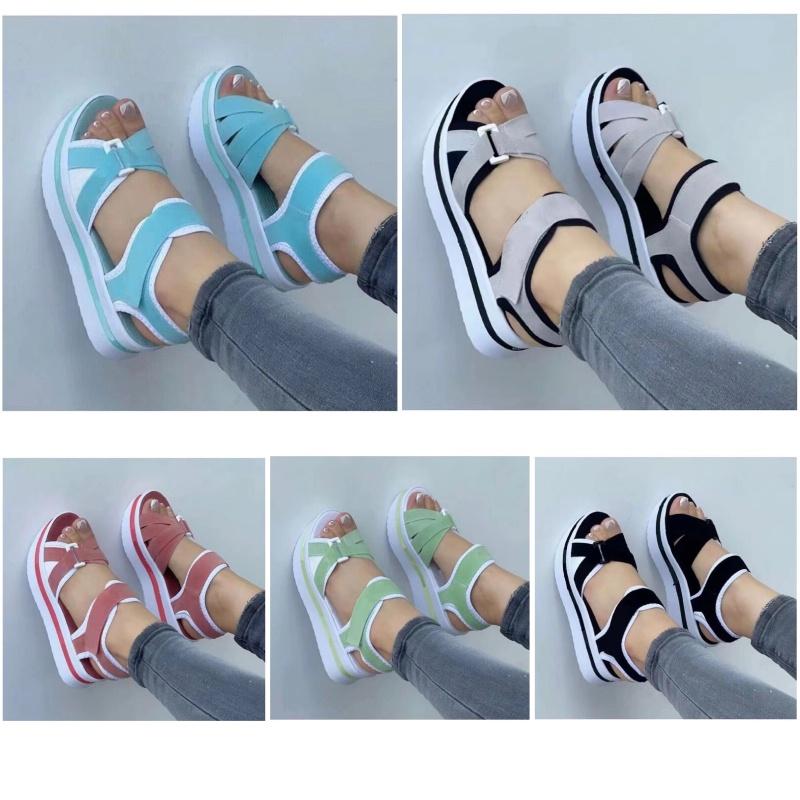 Stylish And Trendy Women's Flip Flops With Magic Tape And Cross Straps