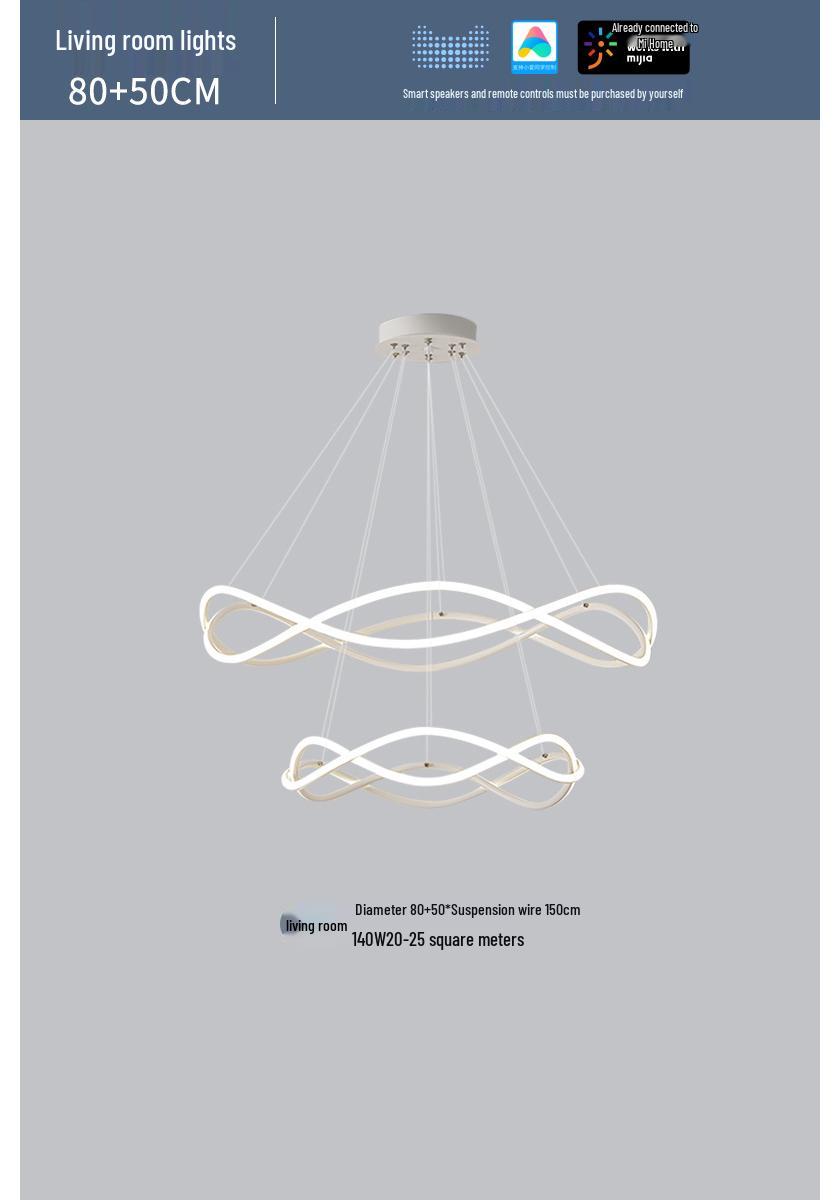 Modern Creative Pendant Light for Living Room: Smart, Atmospheric Main Light with Mijia Technology